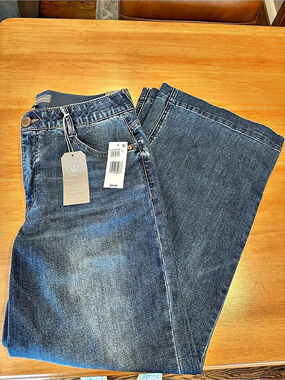 Wit & Wisdom SAM High Rise 'Ab'solution Wide Leg Wide Leg Jeans in Blue Waist 10